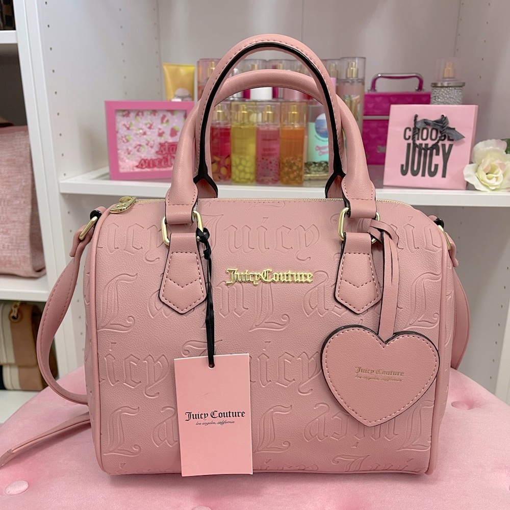 Juicy Couture Pink Taffy Deboss Satchel NWT - Picture 2 of 4